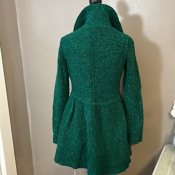 FREE PEOPLE Green Loch Raven Sweater Button Front Jacket Wool Blend Women’s XS - Picture 9 of 16